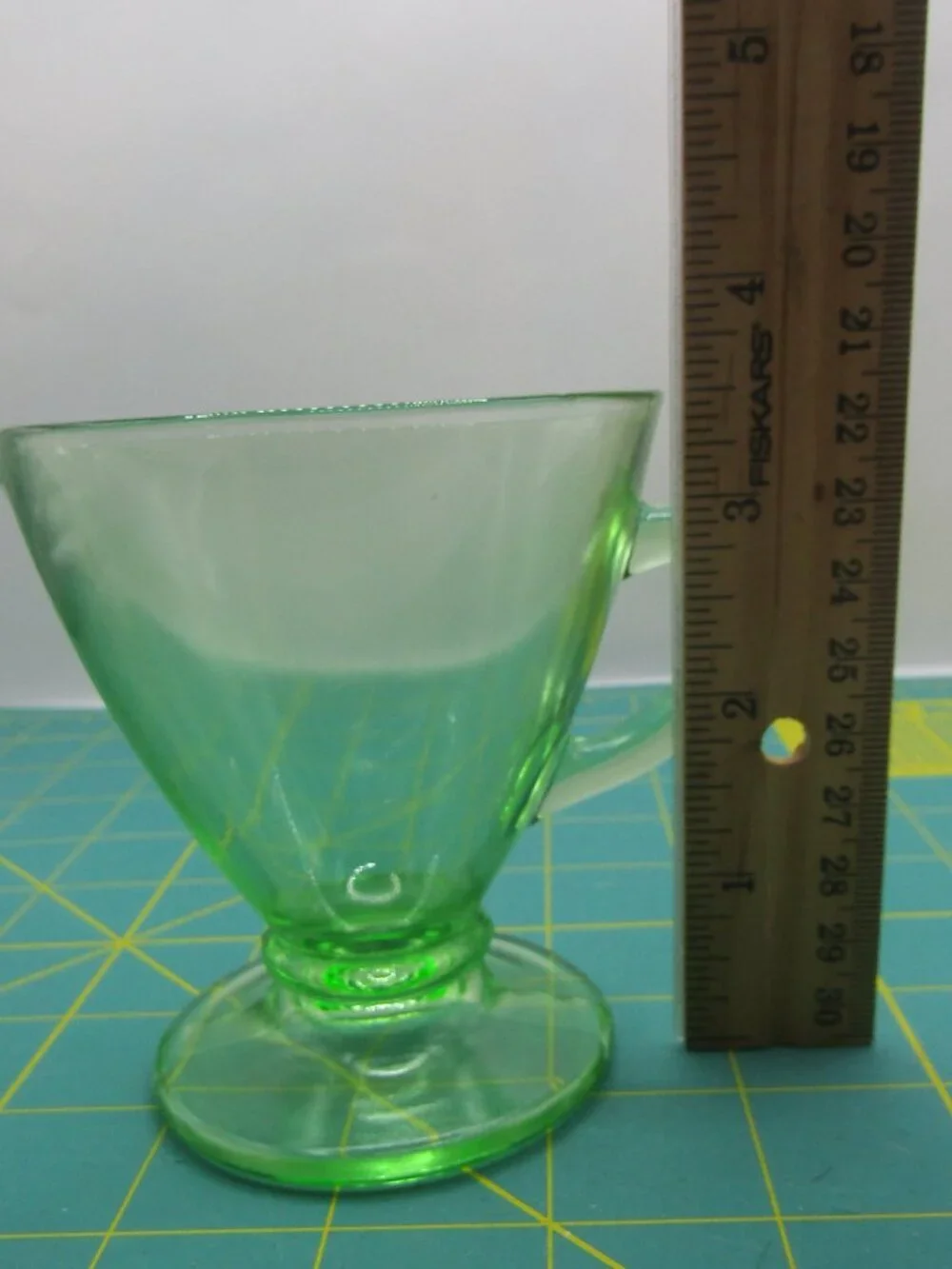 Green Uranium Glass Creamer